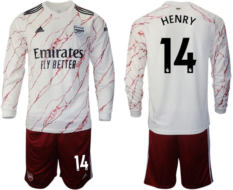 Men 2020-2021 club Arsenal away long sleeve #14 white Soccer Jerseys